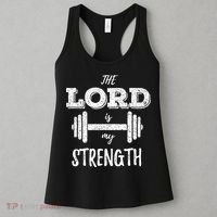 Christian Funny Workout Gym Lord Is My Strength Women's Tank Top thumb 3