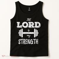 Christian Funny Workout Gym Lord Is My Strength Tank Top thumb 2