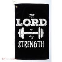 Christian Funny Workout Gym Lord Is My Strength Golf Towel thumb 0