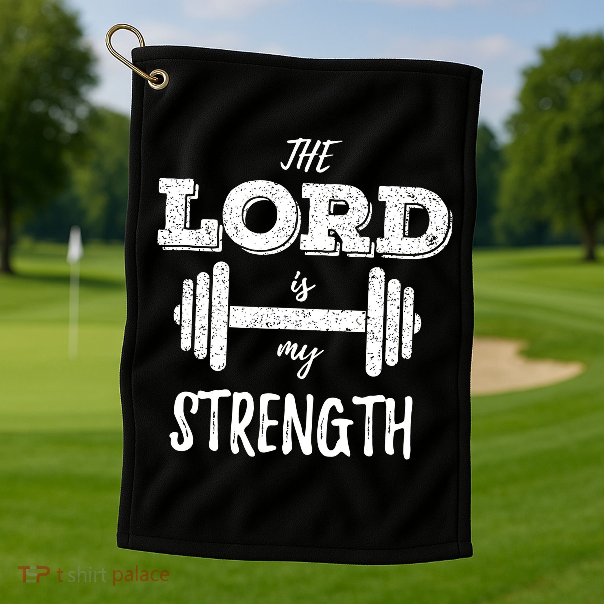 Christian Funny Workout Gym Lord Is My Strength Golf Towel
