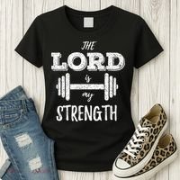 Christian Funny Workout Gym Lord Is My Strength Women's T-Shirt thumb 3
