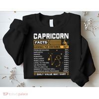Capricorn Facts Zodiac Funny Capricorn Birthday Gift Sweatshirt thumb 2