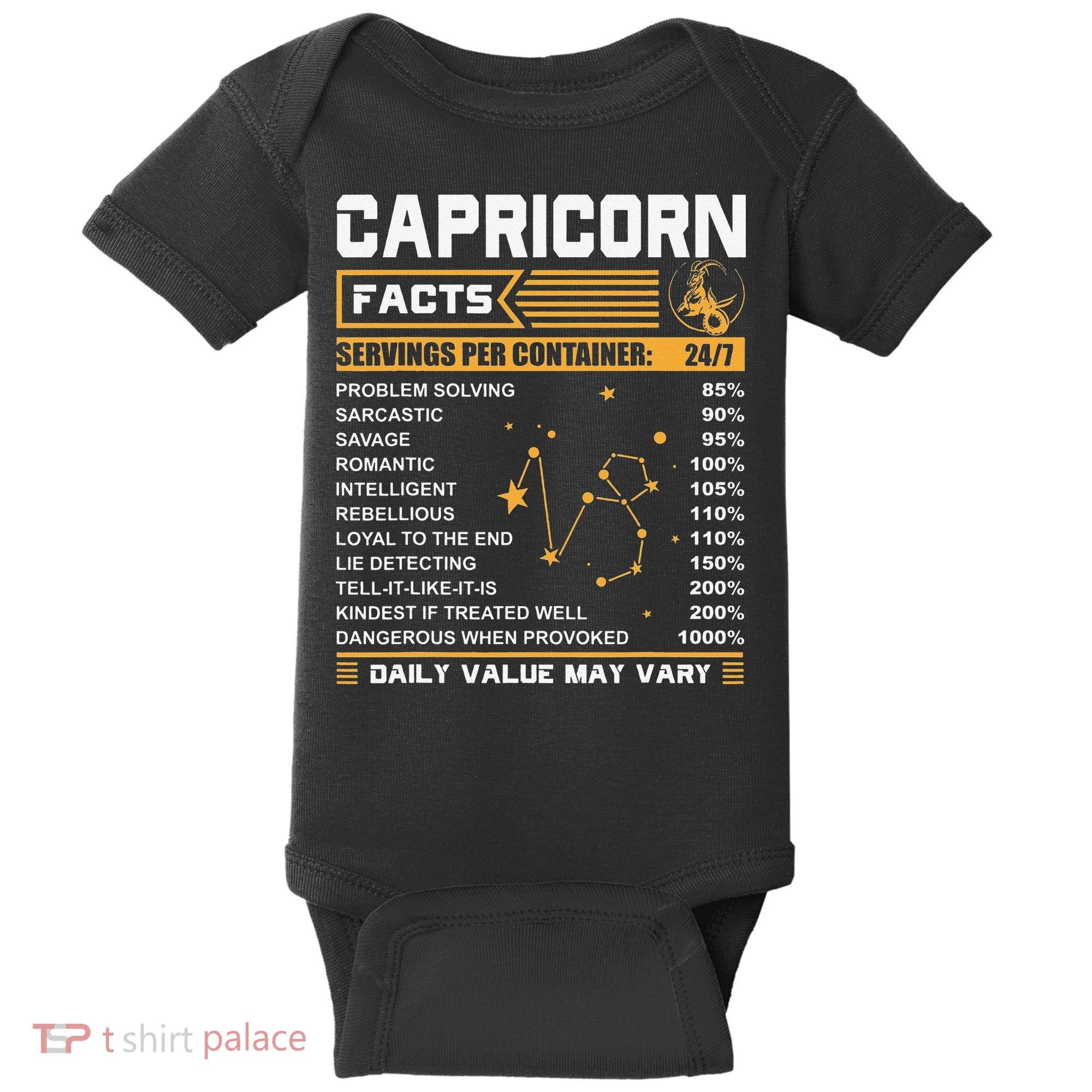 Capricorn Facts Zodiac Funny Capricorn Birthday Gift Baby Bodysuit