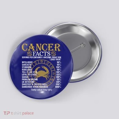 Cancer Facts Zodiac Sign Gift Great Gift Button