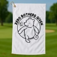 Cute Funny Zero Bothers Given Golf Towel thumb 1