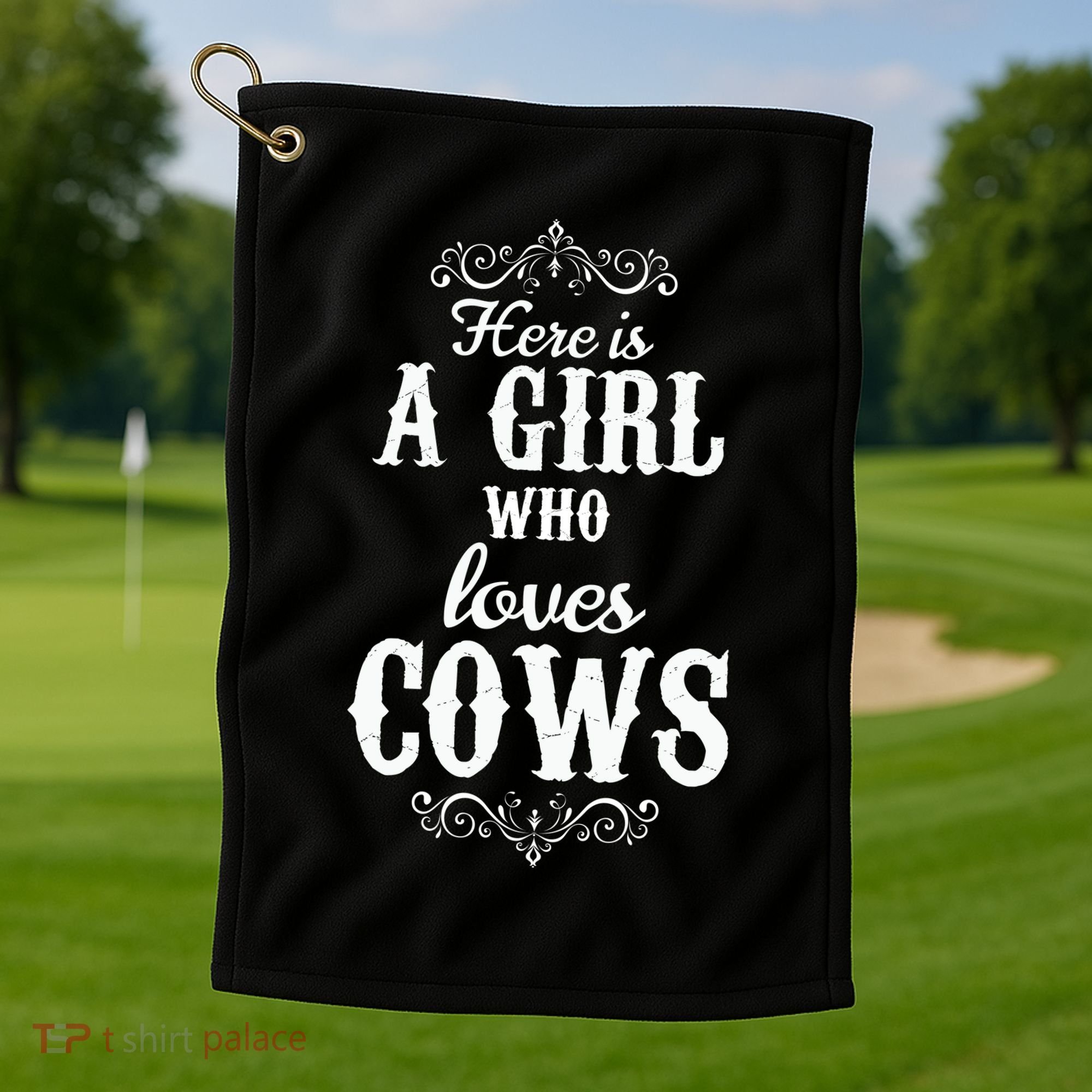 Cow Girl Golf Towel
