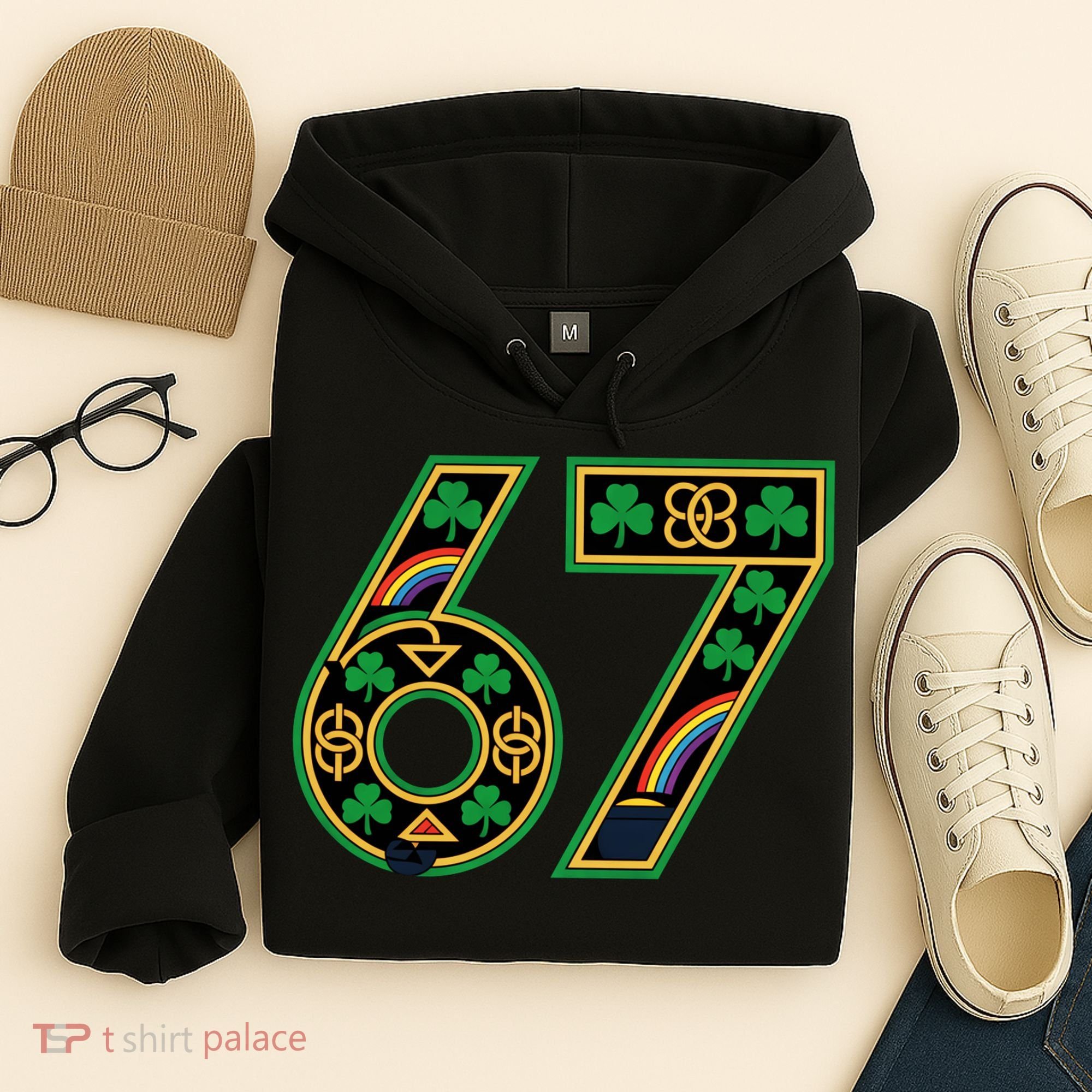 Celtic Graphic 67 Irish Clover Shamrock St Patricks Day Hoodie