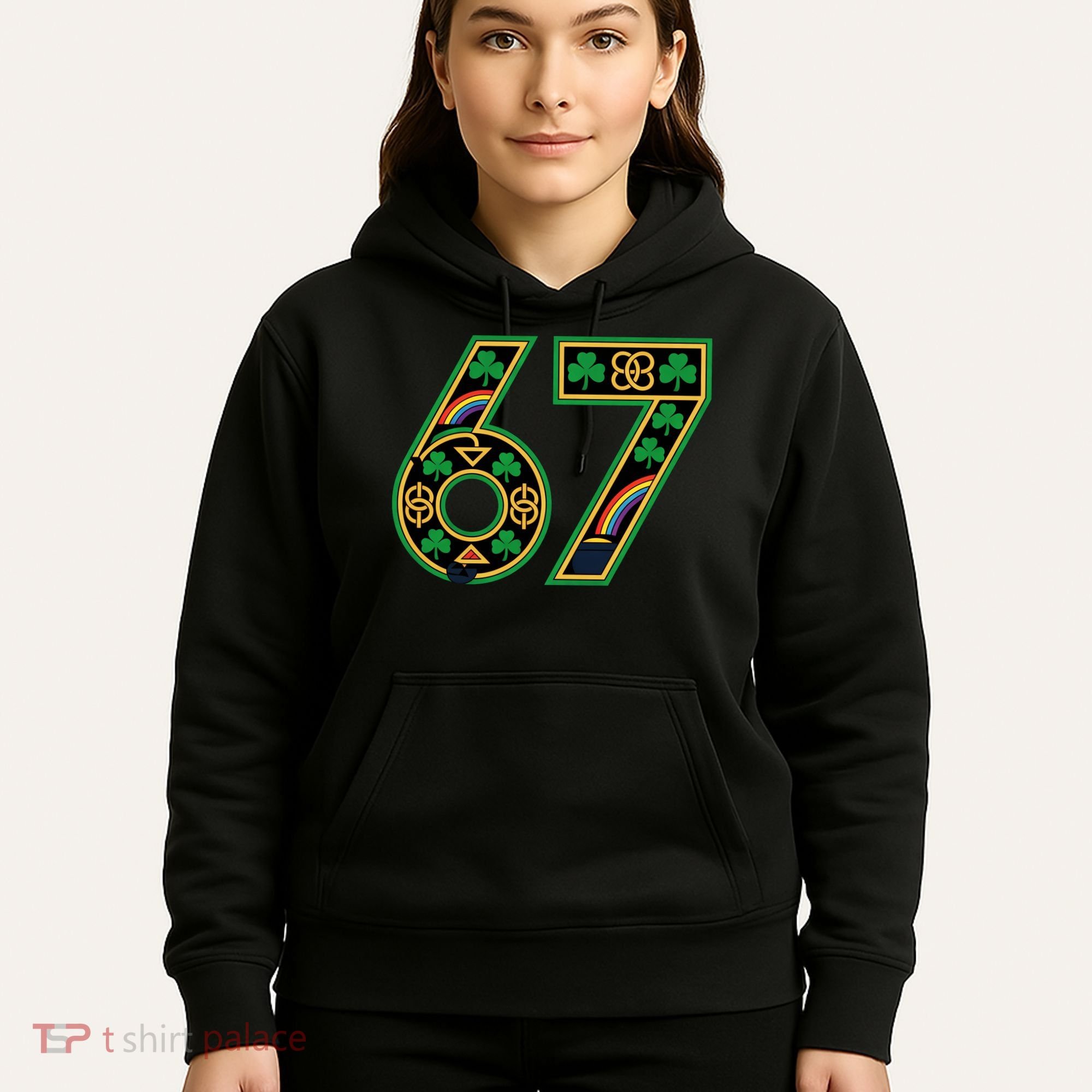 Celtic Graphic 67 Irish Clover Shamrock St Patricks Day Hoodie