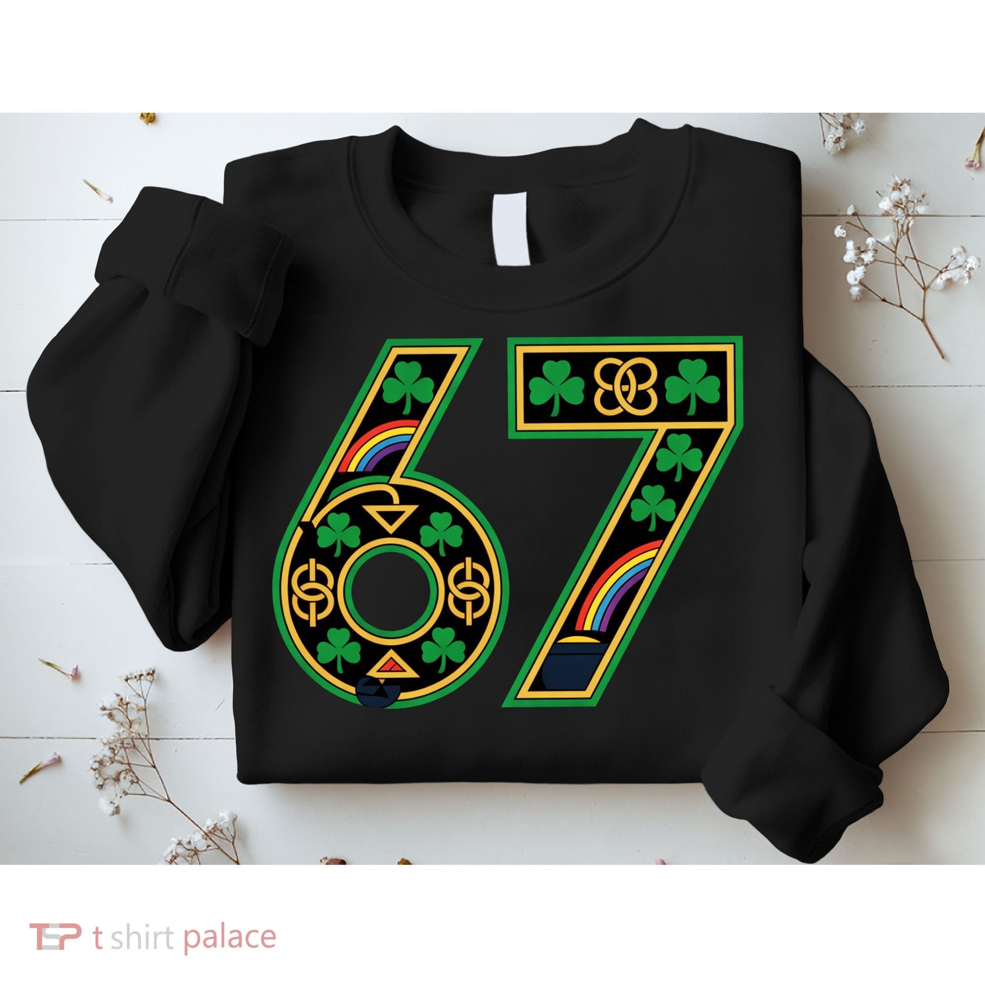 Celtic Graphic 67 Irish Clover Shamrock St Patricks Day Sweatshirt