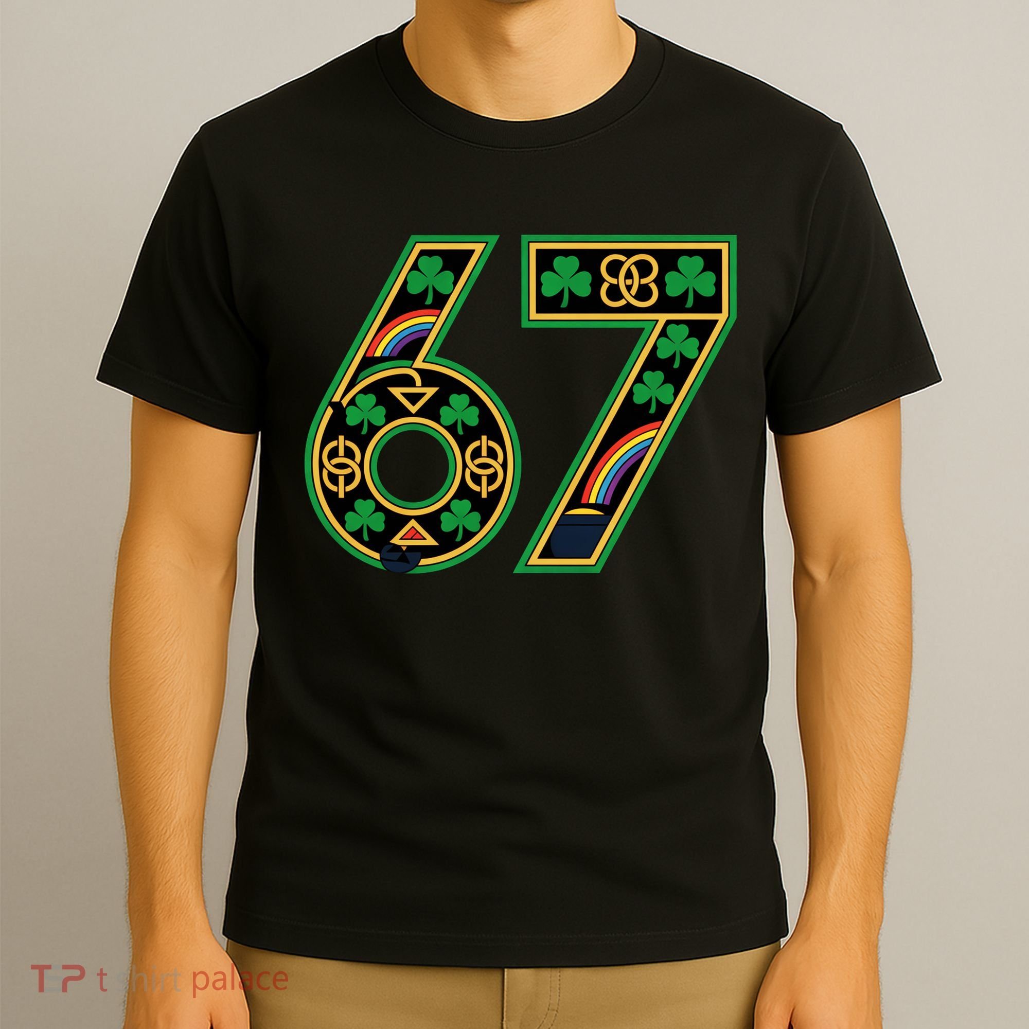 Celtic Graphic 67 Irish Clover Shamrock St Patricks Day T-Shirt