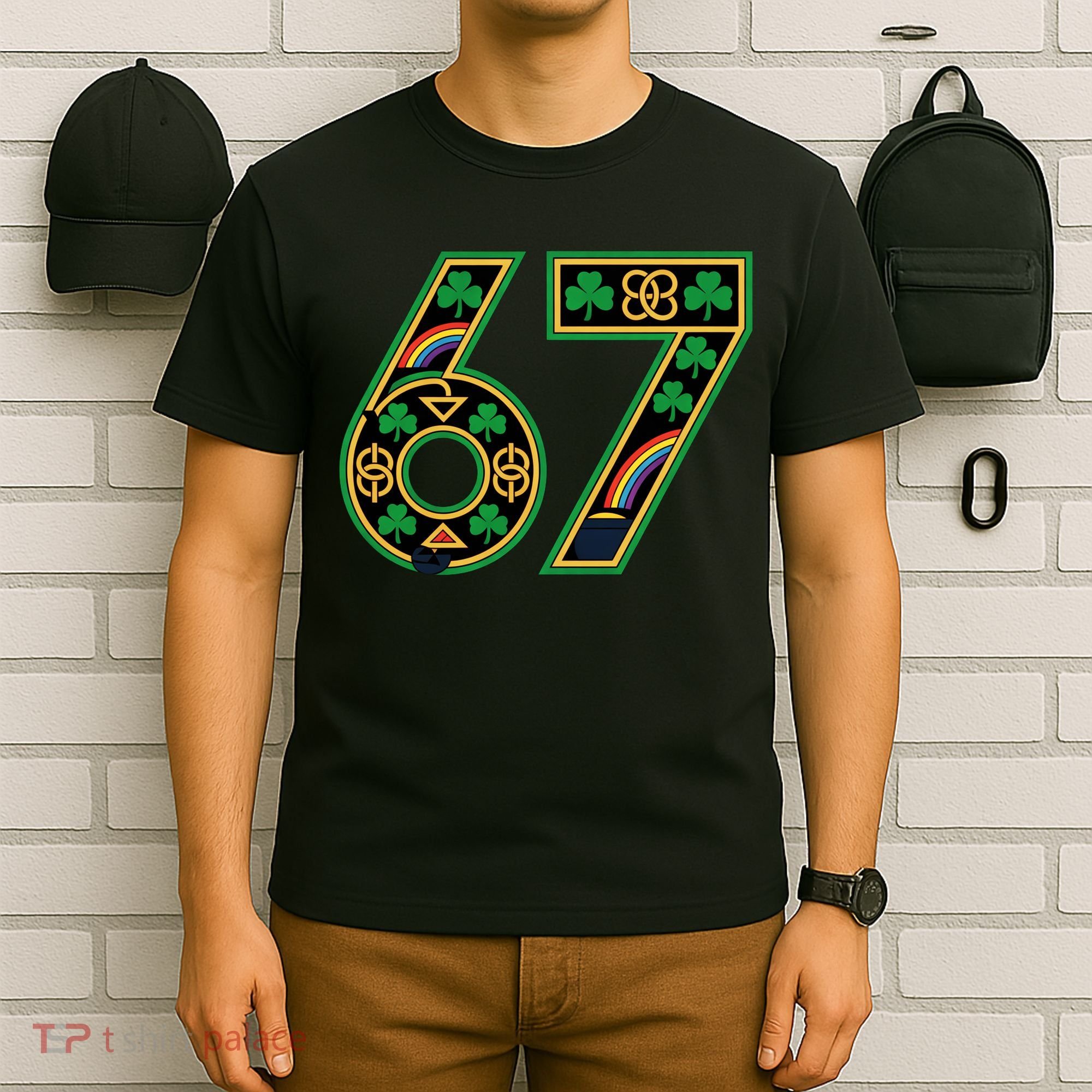 Celtic Graphic 67 Irish Clover Shamrock St Patricks Day T-Shirt