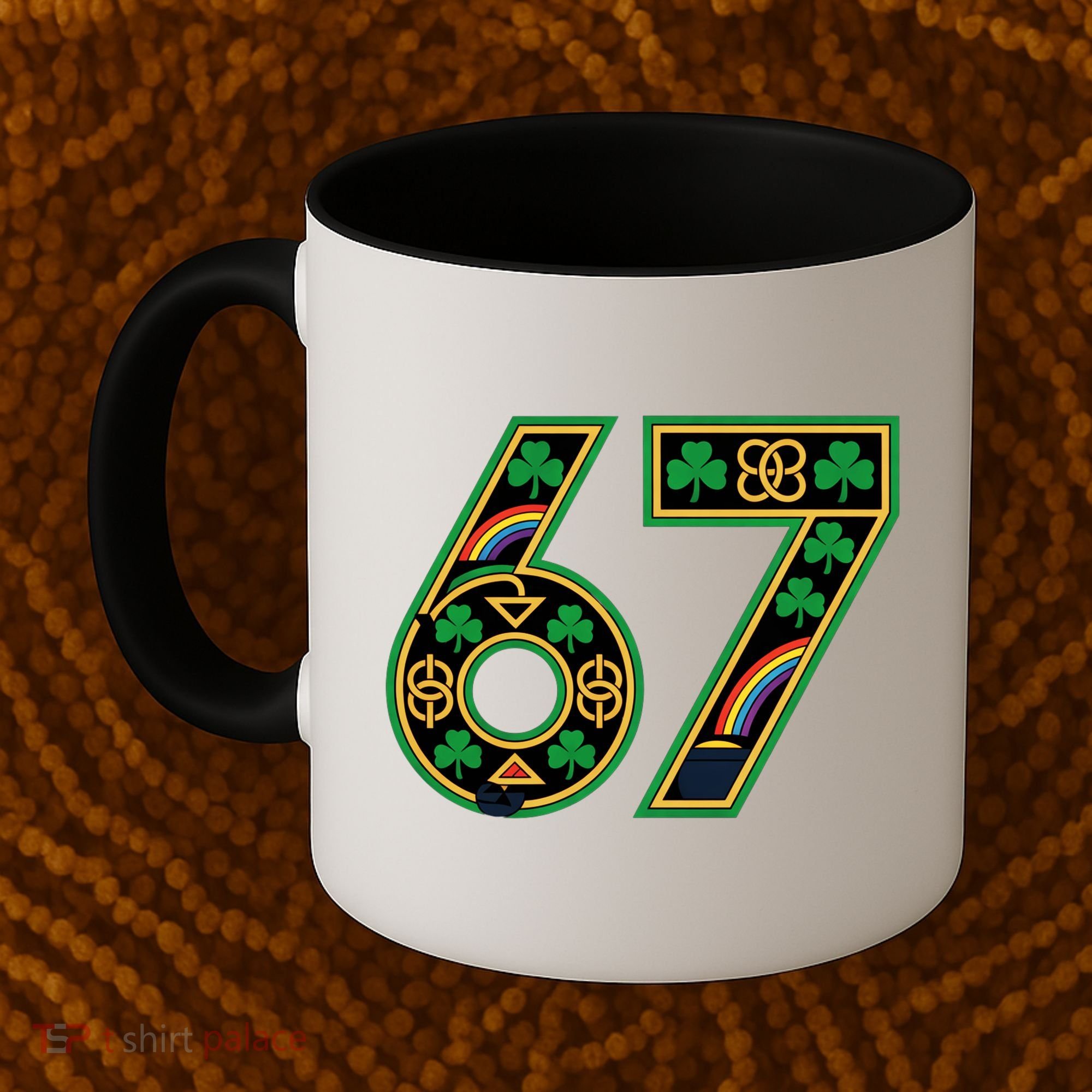 Celtic Graphic 67 Irish Clover Shamrock St Patricks Day Coffee Mug