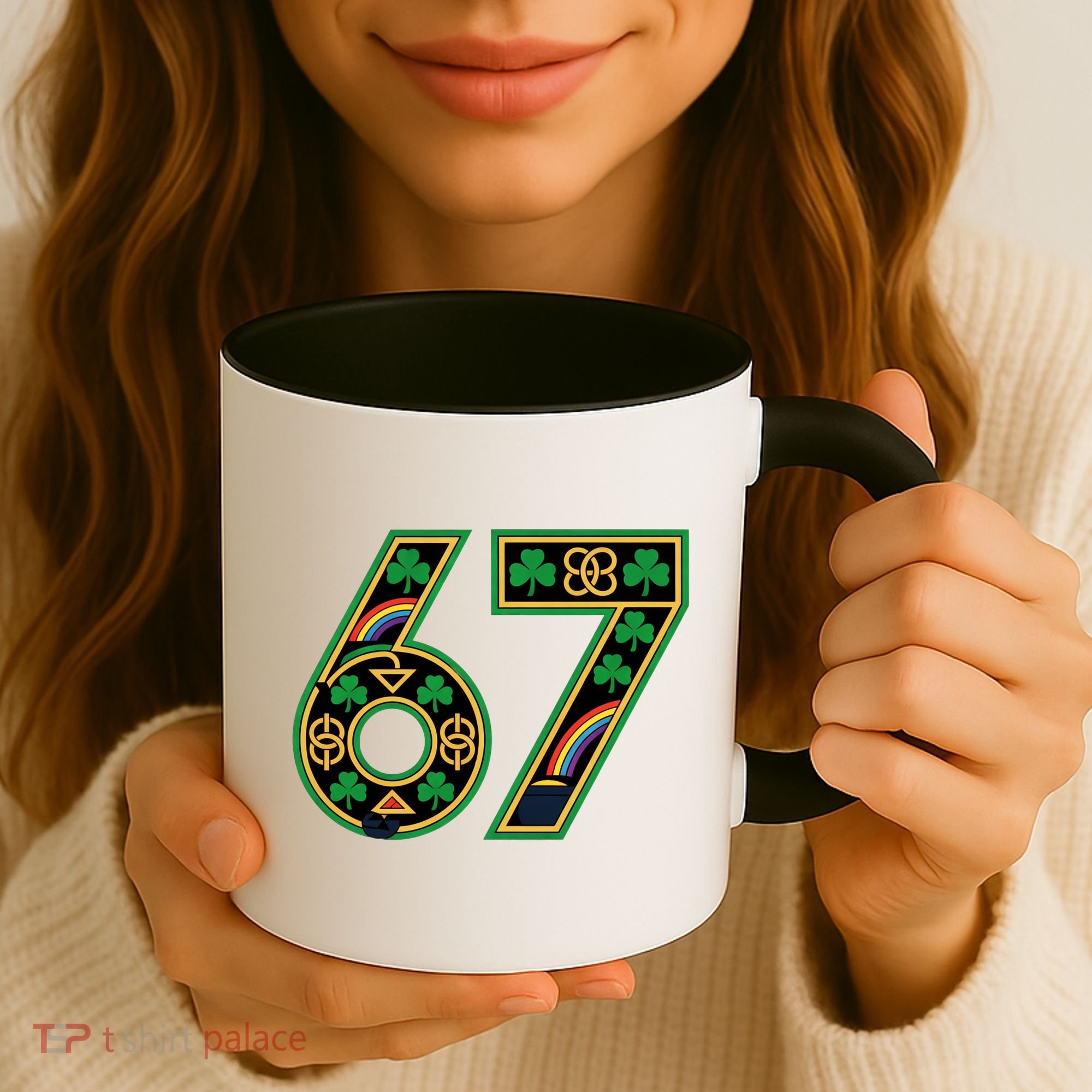 Celtic Graphic 67 Irish Clover Shamrock St Patricks Day Coffee Mug