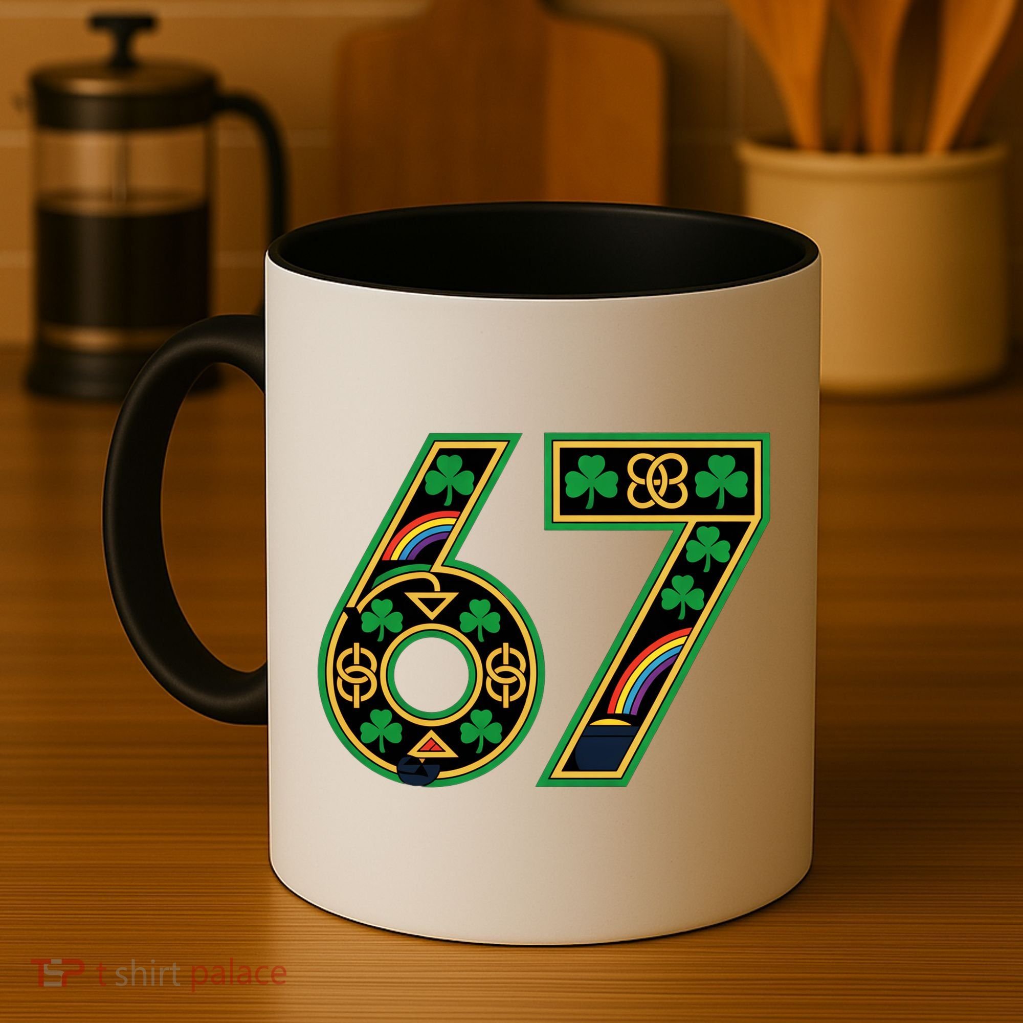 Celtic Graphic 67 Irish Clover Shamrock St Patricks Day Coffee Mug