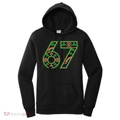Celtic Graphic 67 Irish Clover Shamrock St Patricks Day Women's Hoodie