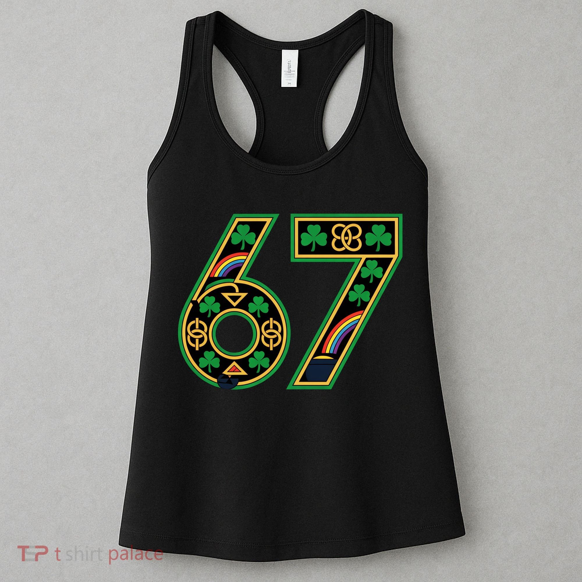 Celtic Graphic 67 Irish Clover Shamrock St Patricks Day Women's Tank Top