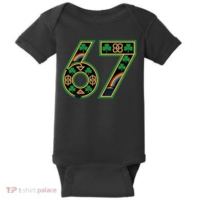 Celtic Graphic 67 Irish Clover Shamrock St Patricks Day Baby Bodysuit