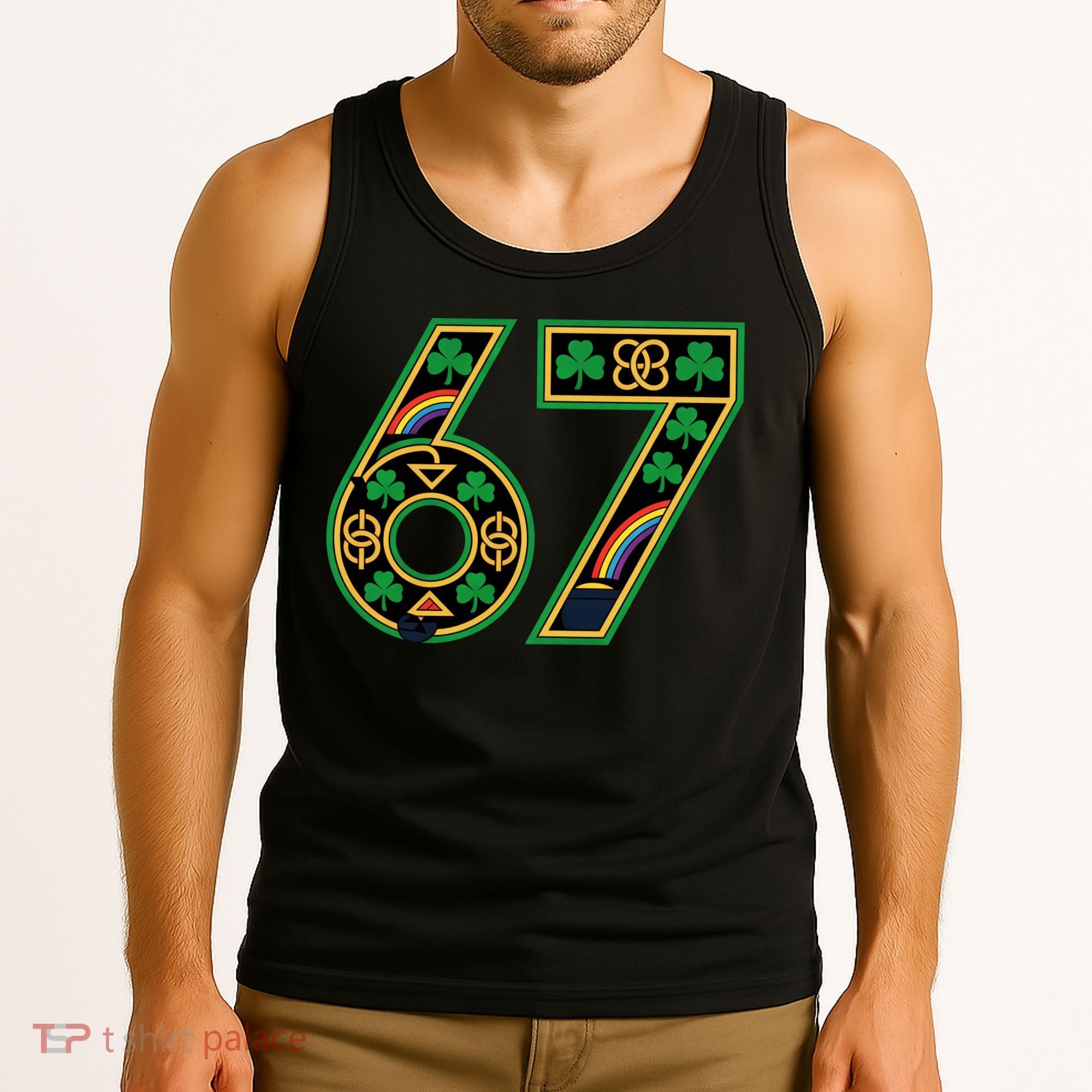 Celtic Graphic 67 Irish Clover Shamrock St Patricks Day Tank Top
