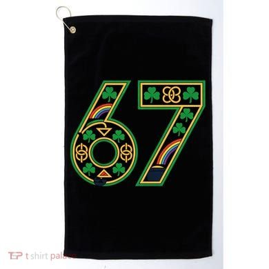 Celtic Graphic 67 Irish Clover Shamrock St Patricks Day Golf Towel