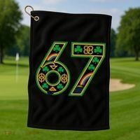 Celtic Graphic 67 Irish Clover Shamrock St Patricks Day Golf Towel thumb 1
