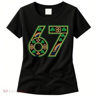 Celtic Graphic 67 Irish Clover Shamrock St Patricks Day Women's T-Shirt