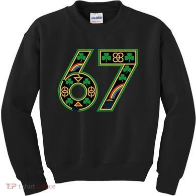 Celtic Graphic 67 Irish Clover Shamrock St Patricks Day Kids Sweatshirt