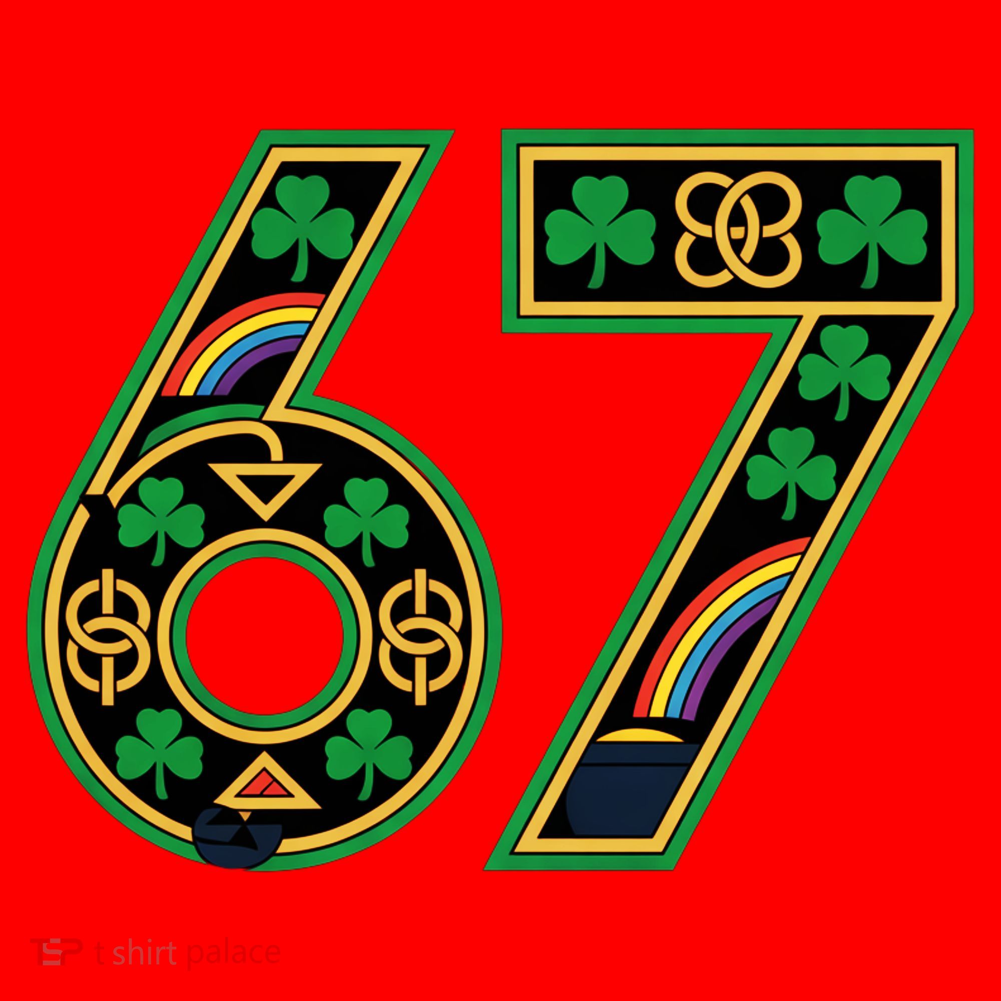 Celtic Graphic 67 Irish Clover Shamrock St Patricks Day Santa Hat