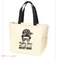 Coffee Guns And Messy Buns Cool Gift Pro Gun Skull America Flag Gift Tote Bag thumb 3