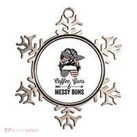 Coffee Guns And Messy Buns Cool Gift Pro Gun Skull America Flag Gift Ornament thumb 0