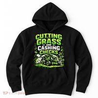 Cutting Grass And Cashing Checks Landscape Business Hoodie thumb 0