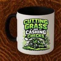 Cutting Grass And Cashing Checks Landscape Business Coffee Mug thumb 2