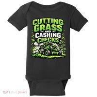 Cutting Grass And Cashing Checks Landscape Business Baby Bodysuit thumb 0