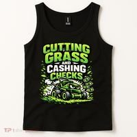 Cutting Grass And Cashing Checks Landscape Business Tank Top thumb 2