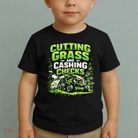 Cutting Grass And Cashing Checks Landscape Business Toddler T-Shirt thumb 2
