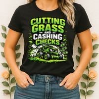 Cutting Grass And Cashing Checks Landscape Business Women's T-Shirt thumb 2