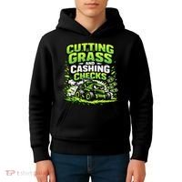 Cutting Grass And Cashing Checks Landscape Business Kids Hoodie thumb 4