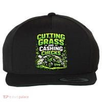 Cutting Grass And Cashing Checks Landscape Business Wool Snapback Cap thumb 0