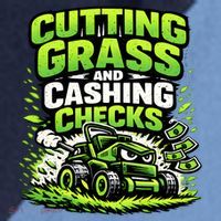 Cutting Grass And Cashing Checks Landscape Business Raglan Baseball Sleeve Shirt thumb 2