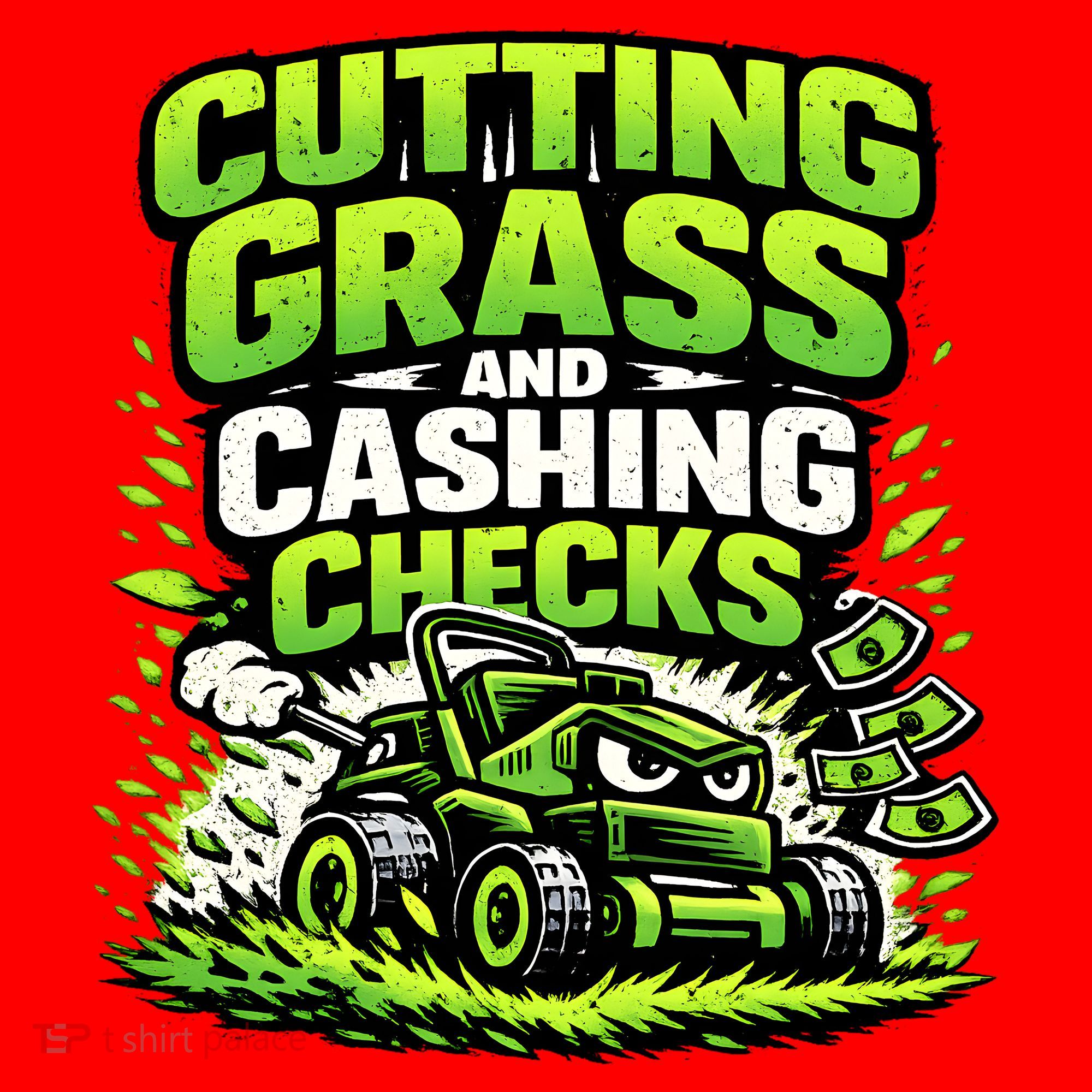 Cutting Grass And Cashing Checks Landscape Business Santa Hat