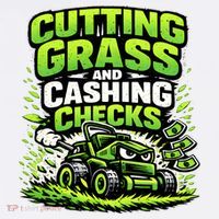Cutting Grass And Cashing Checks Landscape Business Garment-Dyed Sweatshirt thumb 2