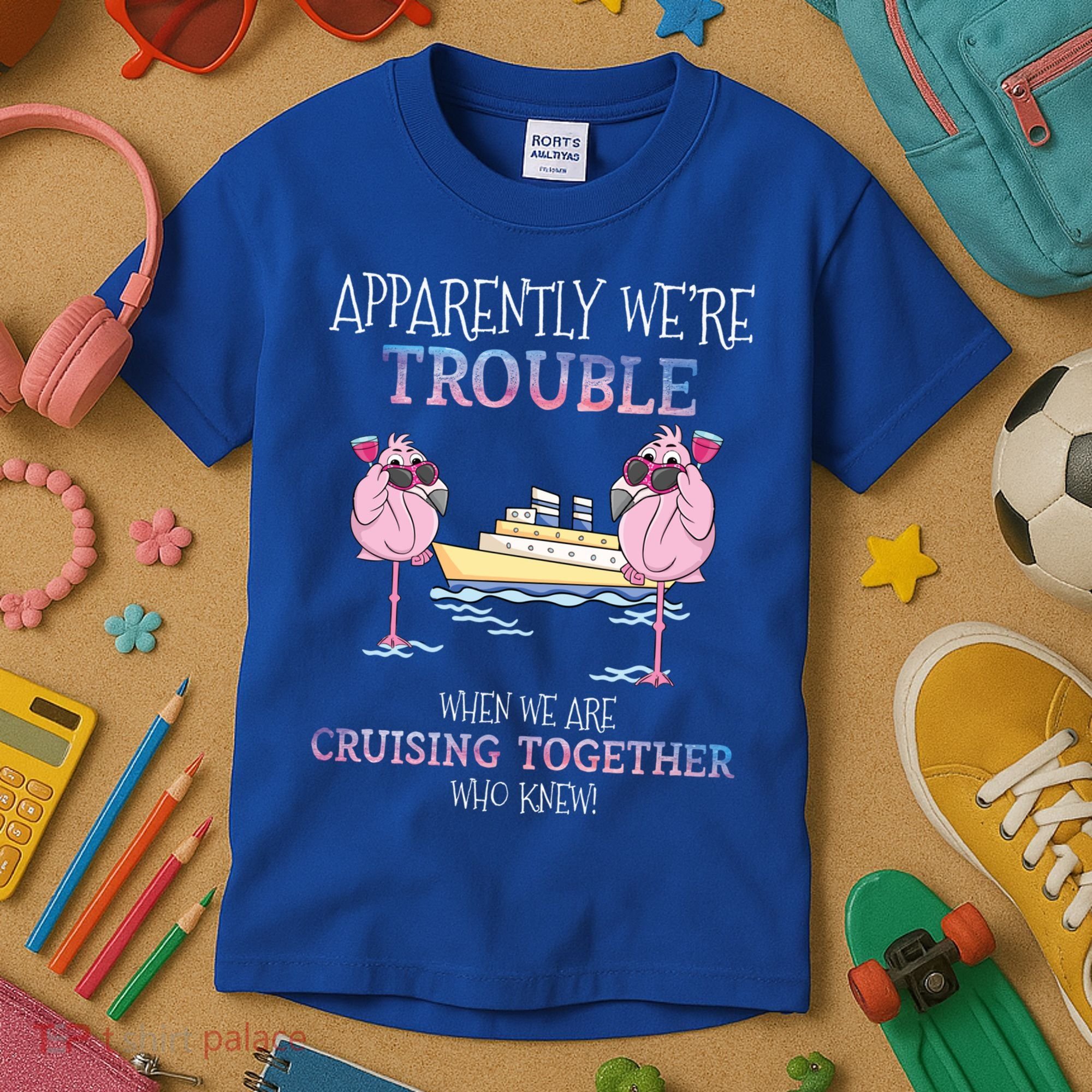 Cool Gift Apparently Were Trouble When We Are Cruising Together Cruise Gift Kids T-Shirt
