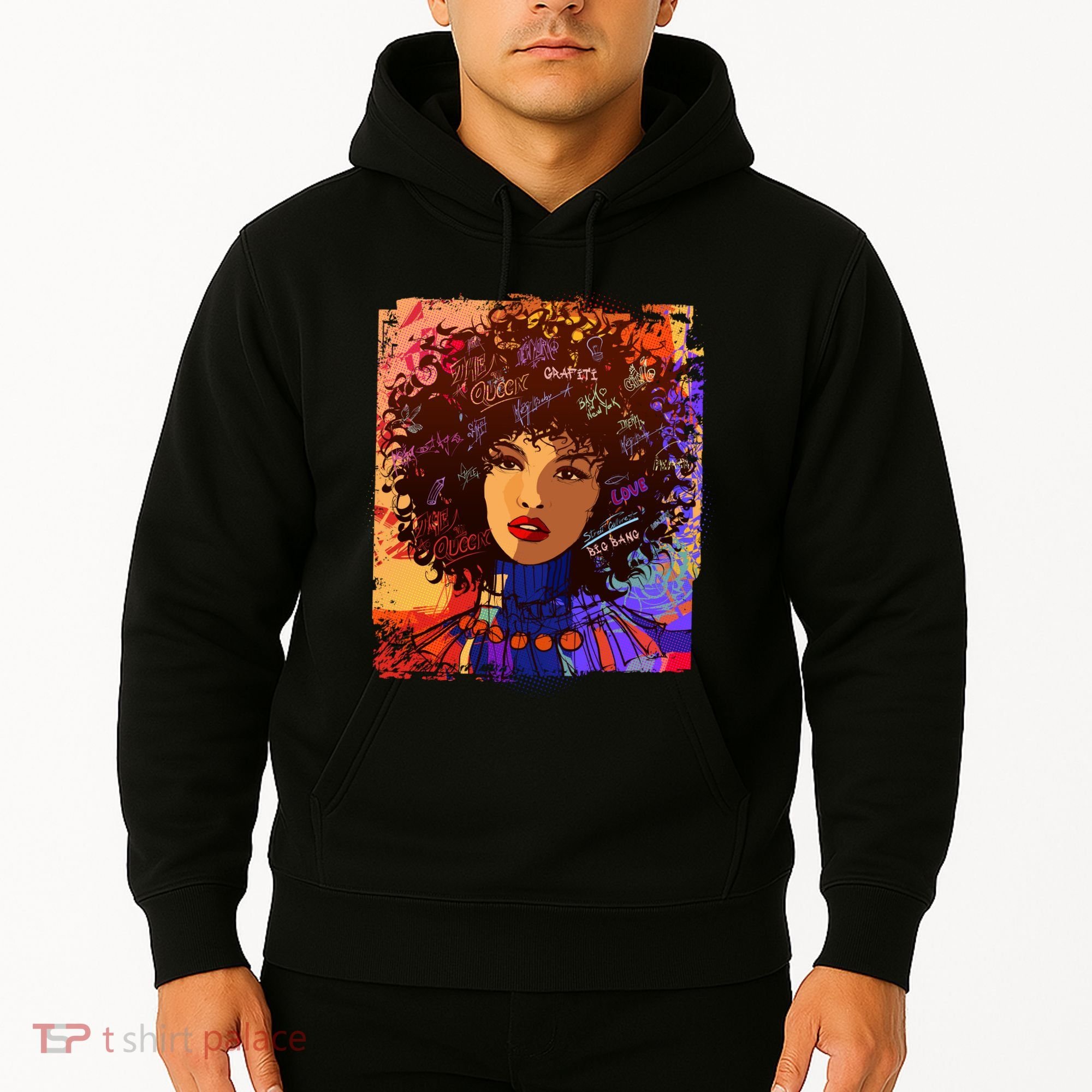 Coloful Graffiti Afro Woman Hoodie