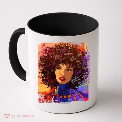 Coloful Graffiti Afro Woman Coffee Mug