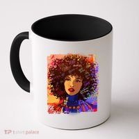 Coloful Graffiti Afro Woman Coffee Mug thumb 0
