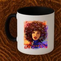 Coloful Graffiti Afro Woman Coffee Mug thumb 2