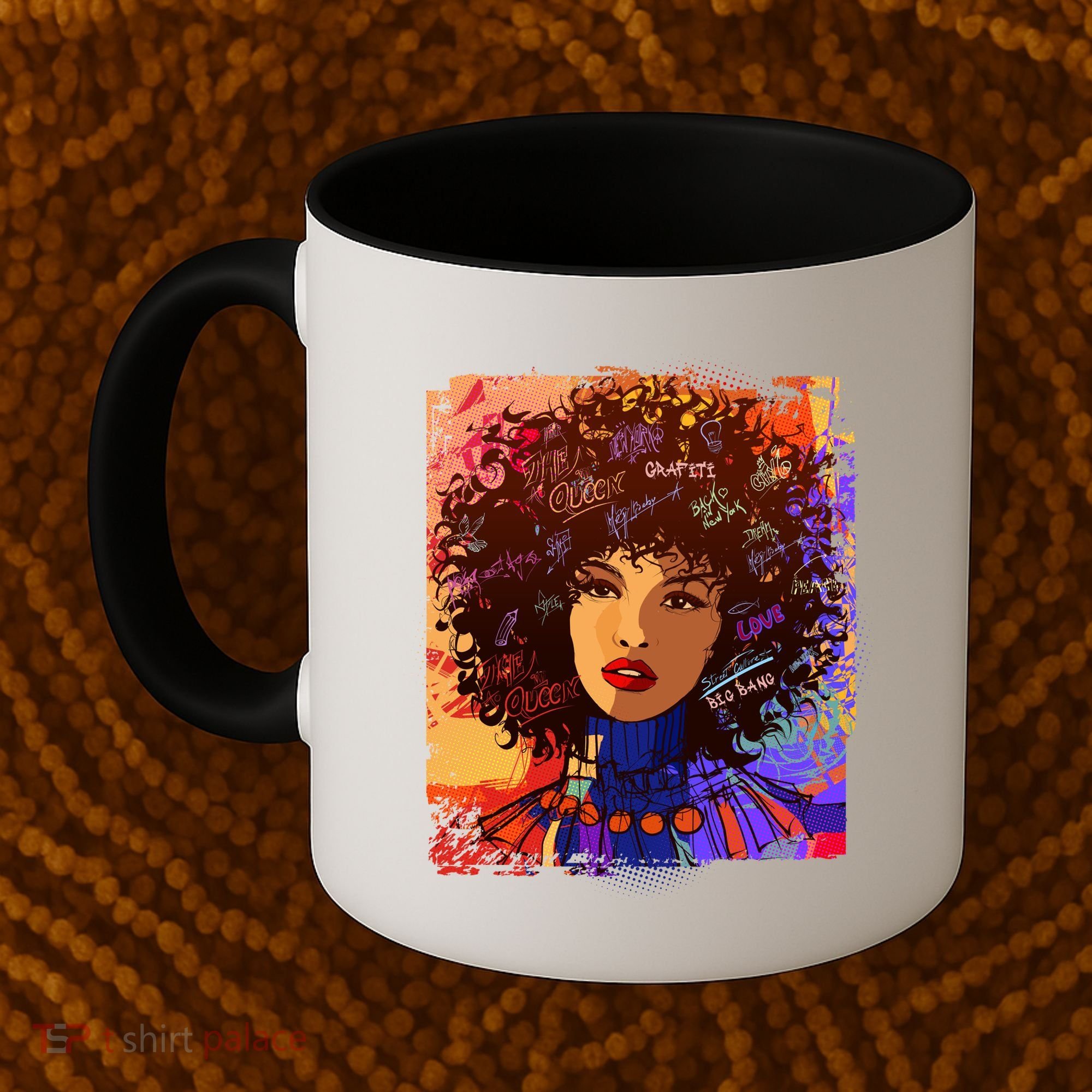 Coloful Graffiti Afro Woman Coffee Mug