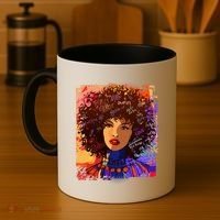 Coloful Graffiti Afro Woman Coffee Mug thumb 4