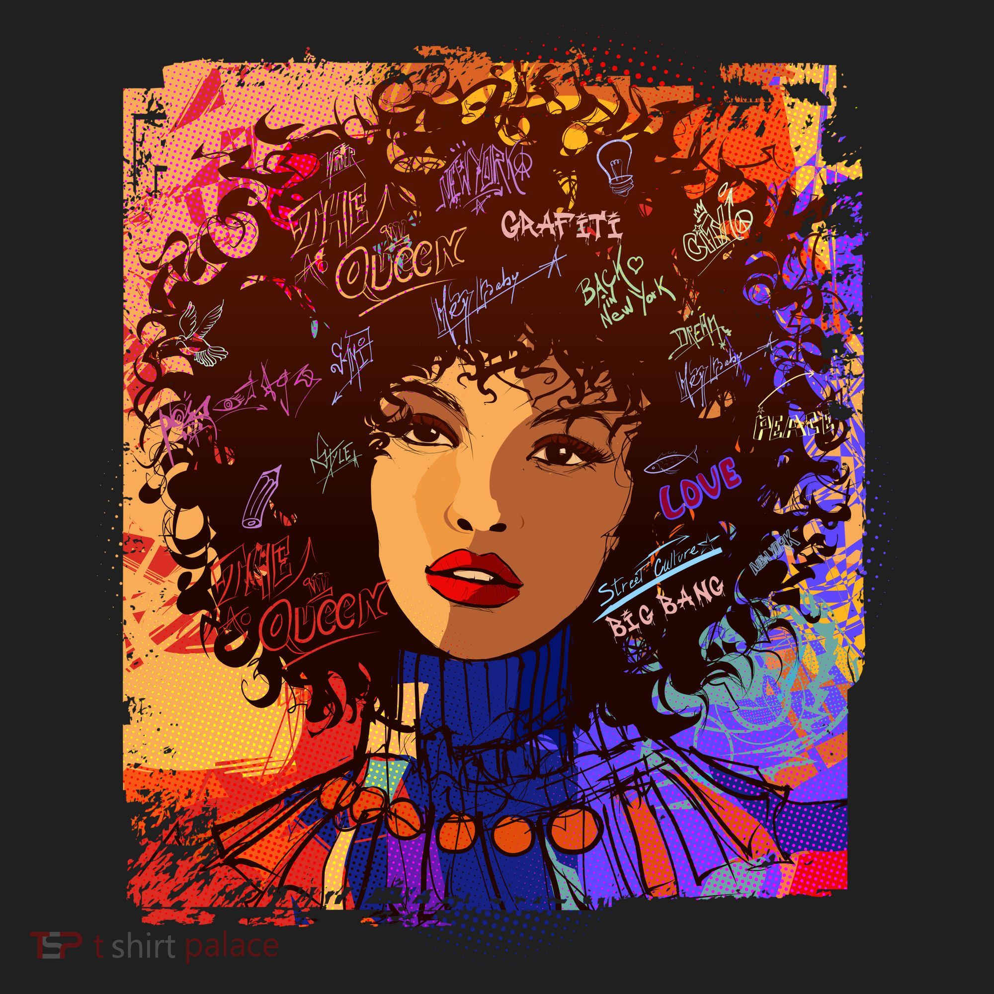Coloful Graffiti Afro Woman Tumbler