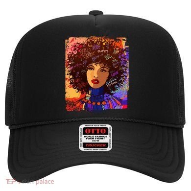 Coloful Graffiti Afro Woman Hat