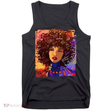 Coloful Graffiti Afro Woman Tank Top